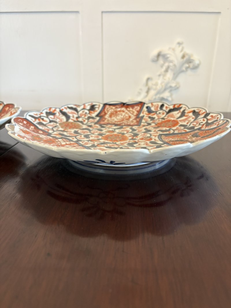 Quality Pair of Antique Japanese Hand Painted Imari Plates - Image 5